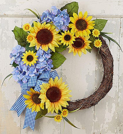 Keepsake Farmhouse Sunflower Wreath-18&quot;